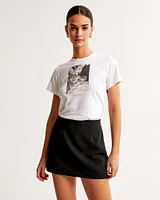 Short-Sleeve Cocktail Graphic Skimming Tee