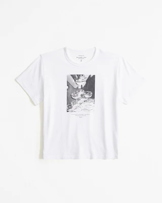 Short-Sleeve Cocktail Graphic Skimming Tee