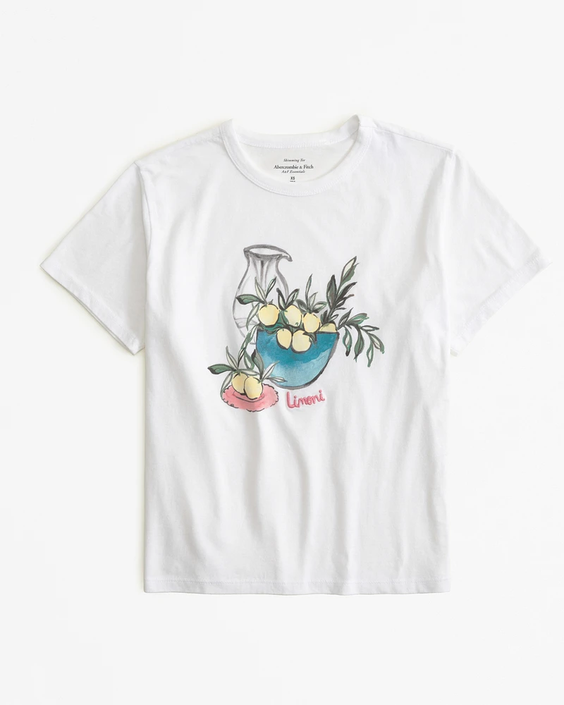 Short-Sleeve Lemon Graphic Skimming Tee