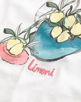Short-Sleeve Lemon Graphic Skimming Tee