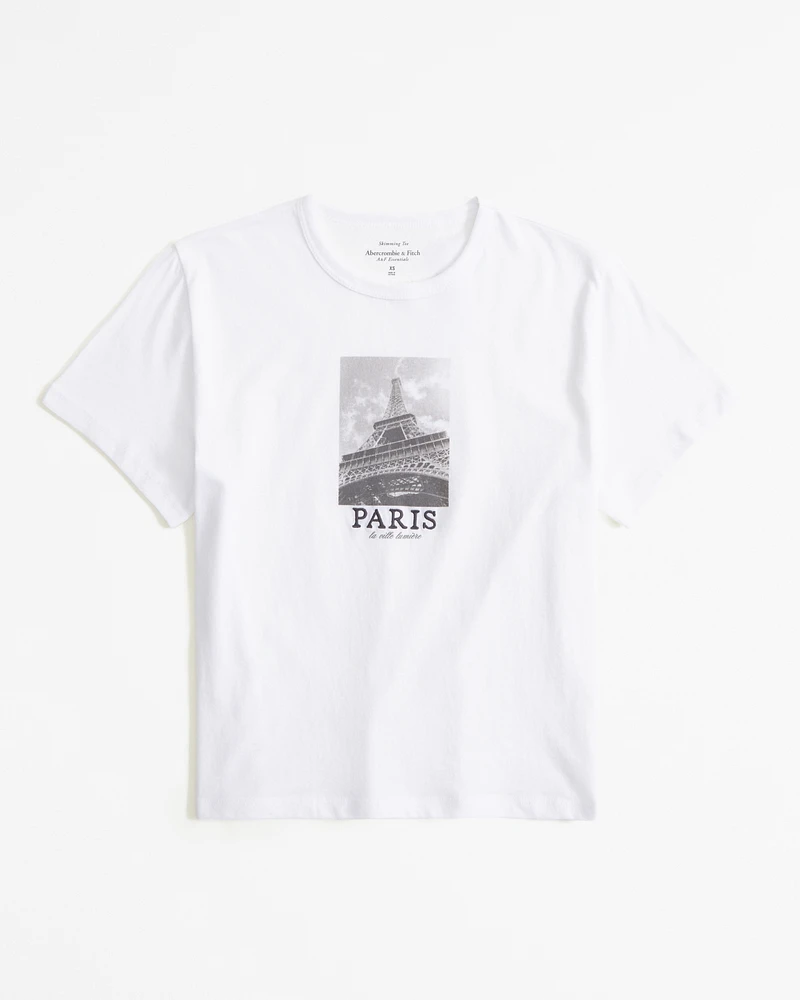 Short-Sleeve Paris Graphic Skimming Tee