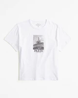 Short-Sleeve Paris Graphic Skimming Tee