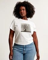 Short-Sleeve Mapplethorpe Flowers Graphic Skimming Tee