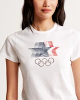 Short-Sleeve Olympics Graphic Skimming Tee