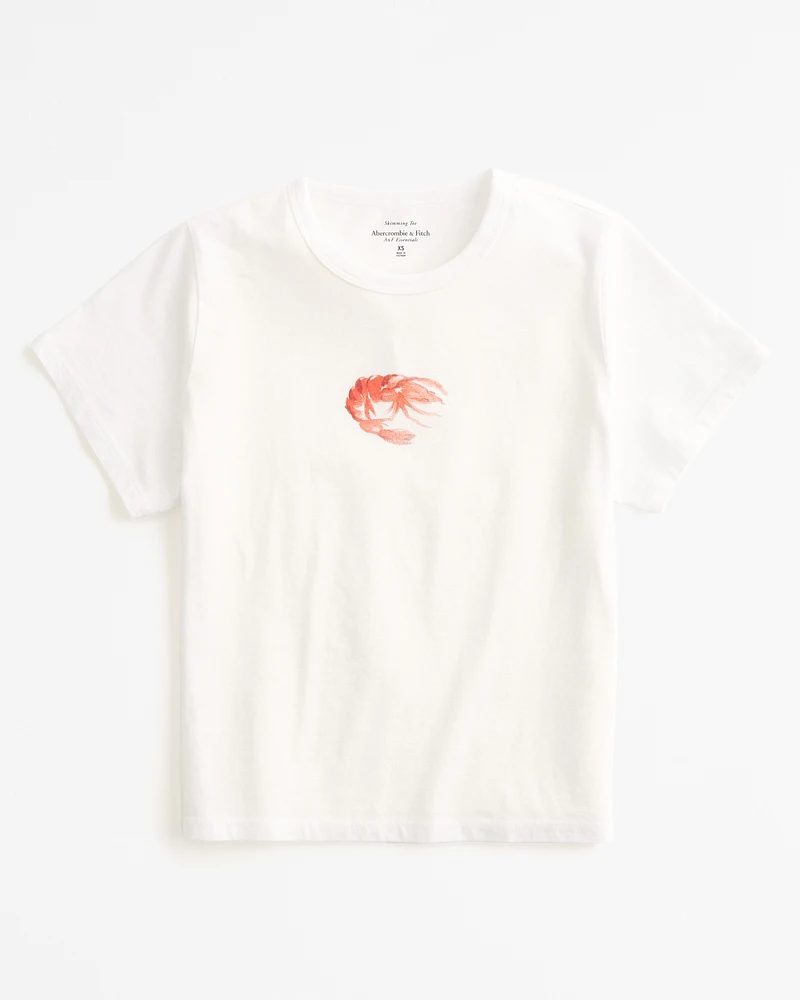 Short-Sleeve Prawn Graphic Skimming Tee