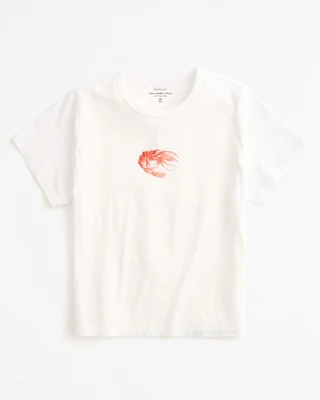 Short-Sleeve Prawn Graphic Skimming Tee