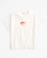 Short-Sleeve Prawn Graphic Skimming Tee