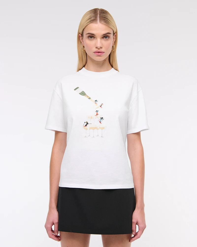 Champagne Skiers Easy Graphic Tee