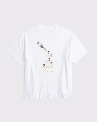 Champagne Skiers Easy Graphic Tee