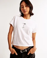 Short-Sleeve Martini Graphic Skimming Tee