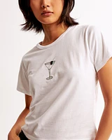 Short-Sleeve Martini Graphic Skimming Tee