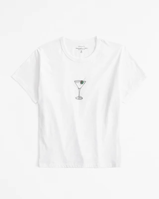 Short-Sleeve Martini Graphic Skimming Tee