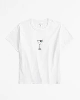 Short-Sleeve Martini Graphic Skimming Tee