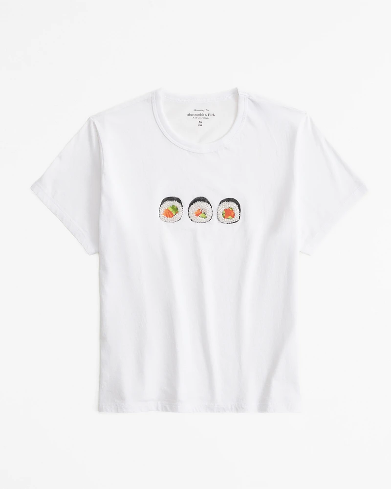 Short-Sleeve Sushi Graphic Skimming Tee