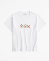 Short-Sleeve Sushi Graphic Skimming Tee