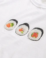 Short-Sleeve Sushi Graphic Skimming Tee