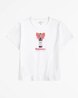 Short-Sleeve Budweiser Graphic Skimming Tee