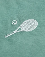 Short-Sleeve Tennis Racquet Graphic Skimming Tee