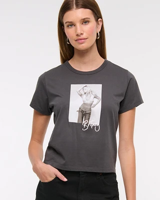 Short-Sleeve Britney Spears Graphic Skimming Tee