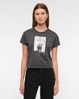 Short-Sleeve Britney Spears Graphic Skimming Tee