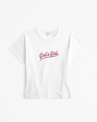 Short-Sleeve Girl's Girl Graphic Skimming Tee