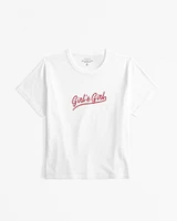 Short-Sleeve Girl's Girl Graphic Skimming Tee