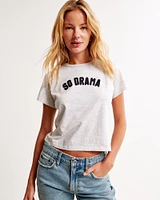 Short-Sleeve So Drama Graphic Skimming Tee