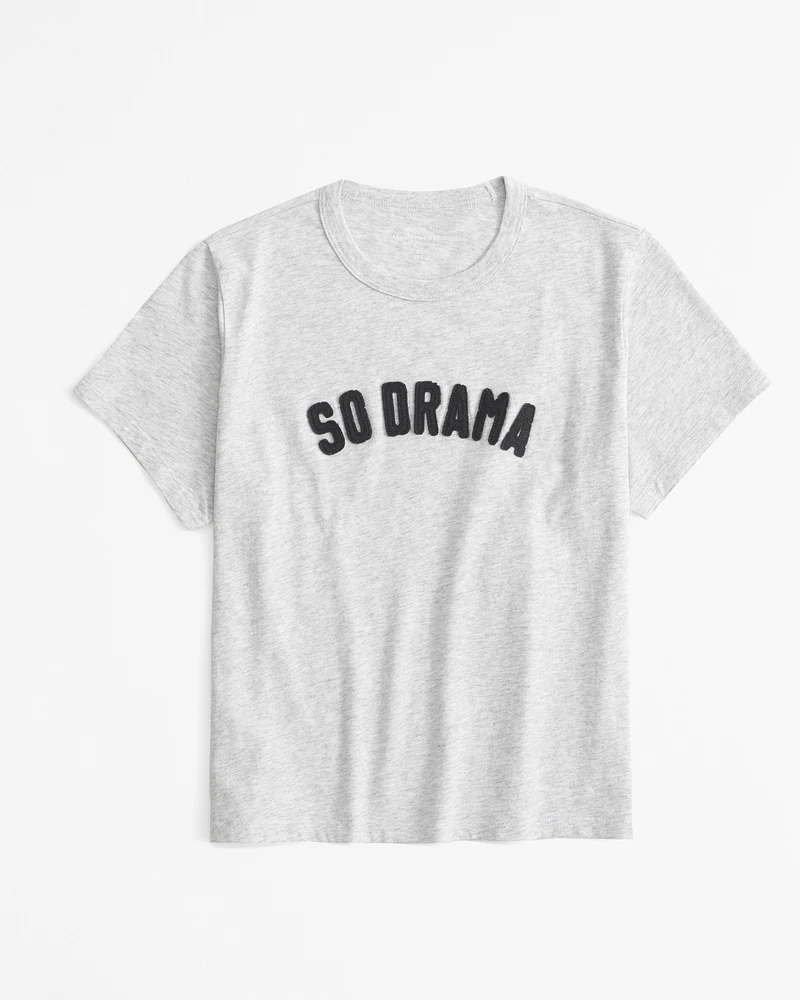 Short-Sleeve So Drama Graphic Skimming Tee