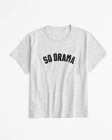 Short-Sleeve So Drama Graphic Skimming Tee