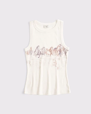 Horse Graphic High-Neck Tank