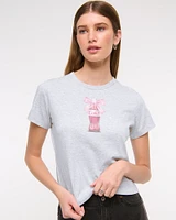 Short-Sleeve Cherry Coke Graphic Skimming Tee