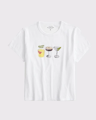 Short-Sleeve Cocktails Graphic Skimming Tee
