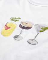 Short-Sleeve Cocktails Graphic Skimming Tee