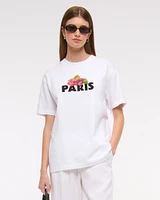 Oversized Paris Raspberry Graphic Tee