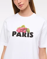 Oversized Paris Raspberry Graphic Tee