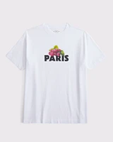 Oversized Paris Raspberry Graphic Tee