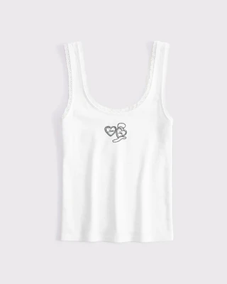 Locket Graphic Scoopneck Tank