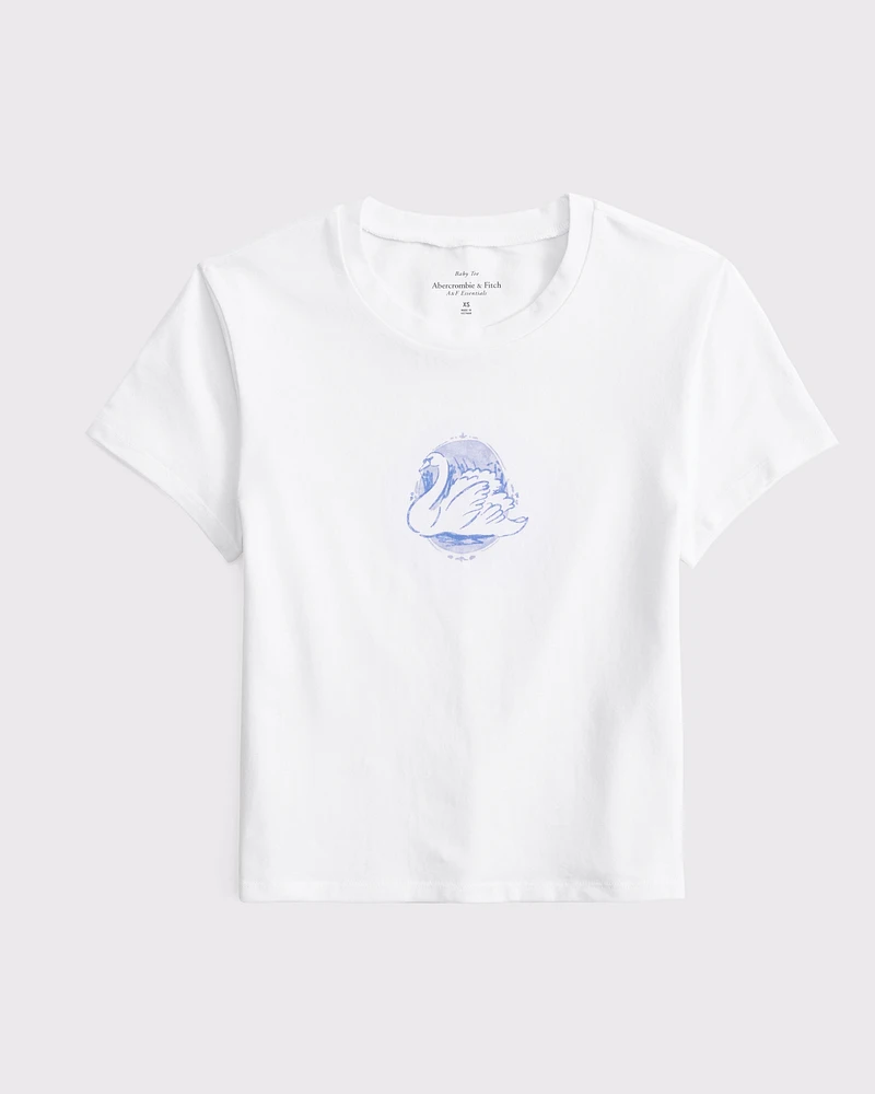 Swan Graphic Baby Tee