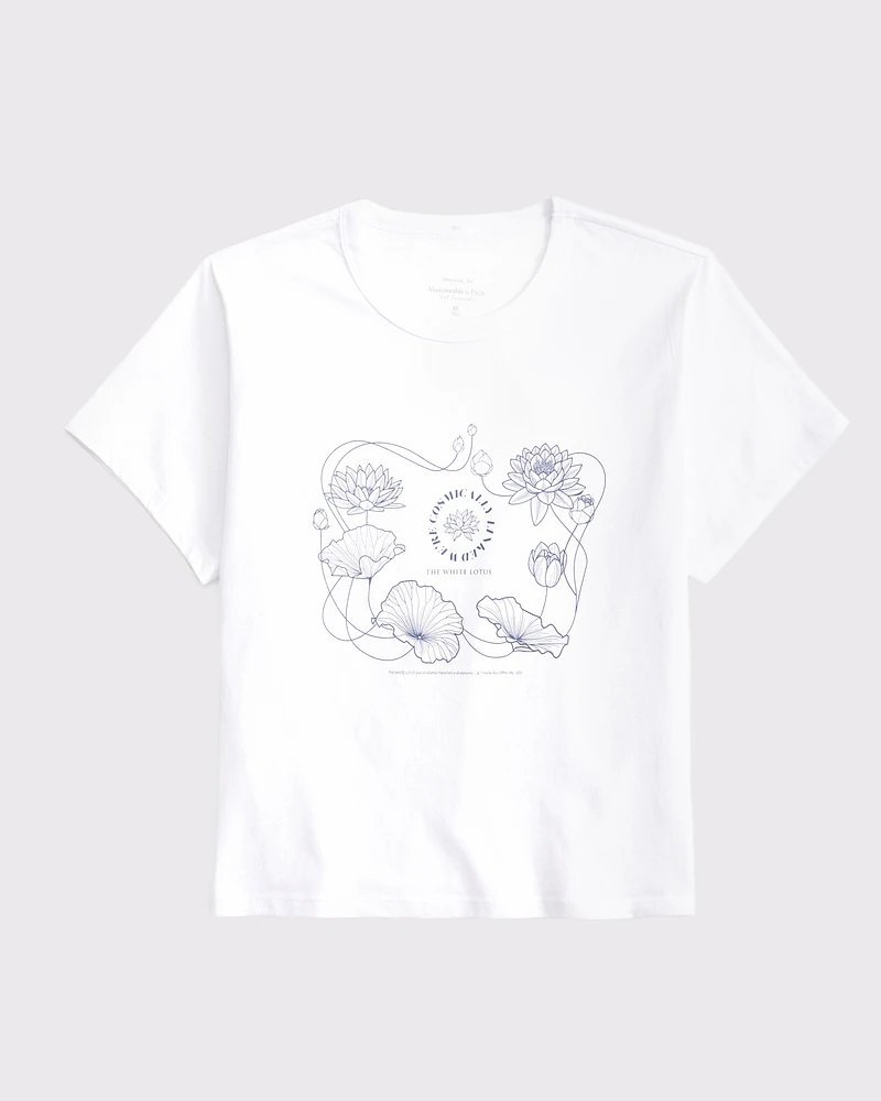 Short-Sleeve The White Lotus Graphic Skimming Tee