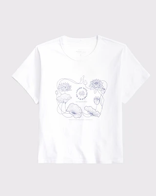 Short-Sleeve The White Lotus Graphic Skimming Tee