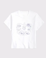 Short-Sleeve The White Lotus Graphic Skimming Tee