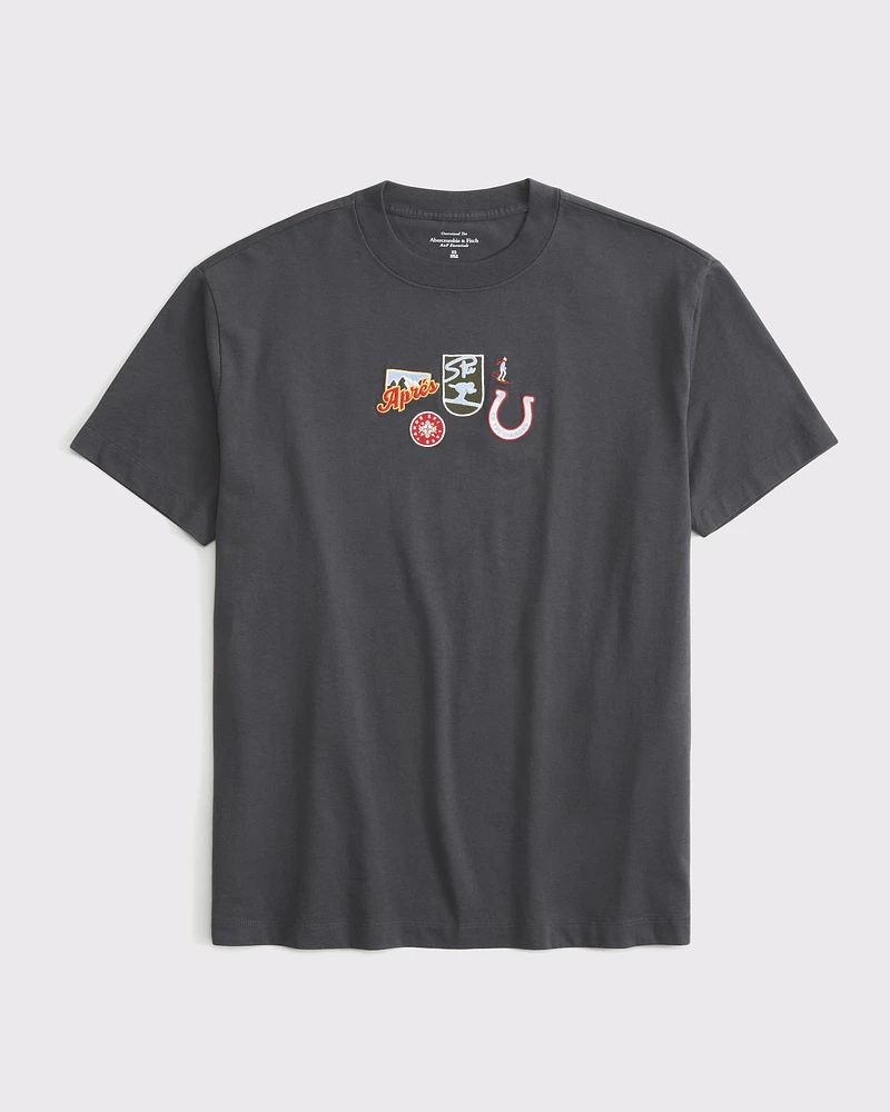 Oversized Ski Patches Graphic Tee
