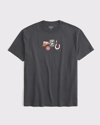 Oversized Ski Patches Graphic Tee