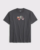 Oversized Ski Patches Graphic Tee