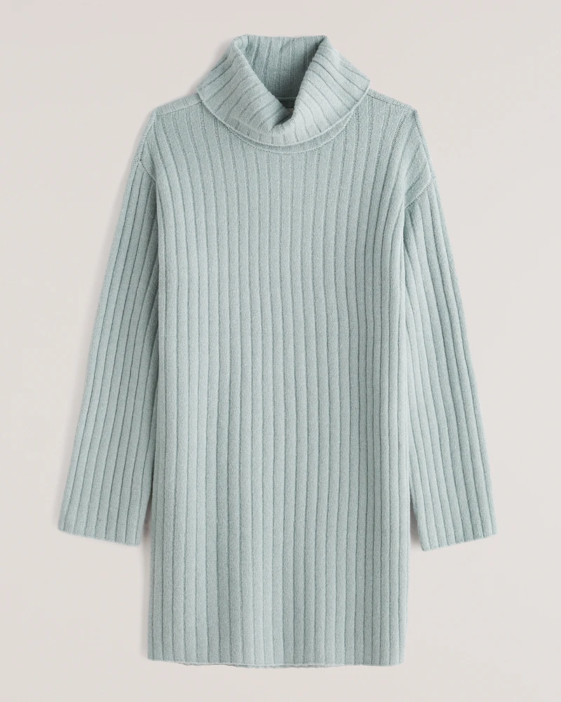 Easy-Fitting Turtleneck Sweater Dress