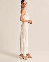 Satin Cowl Back Slip Midi Dress