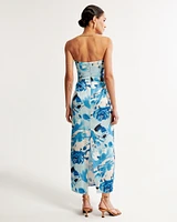 Strapless Satin Maxi Dress