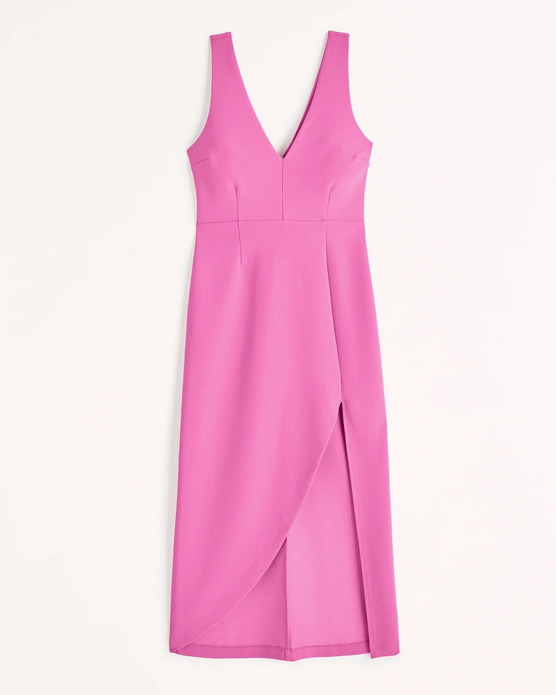 Plunge V-Neck Midi Dress