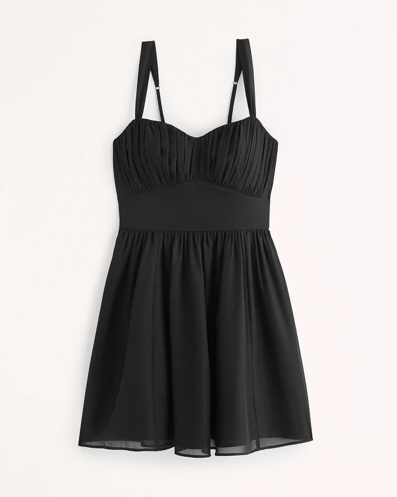 Ruched Chiffon Mini Dress