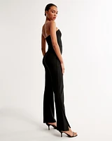 Strapless Crepe Sweetheart Jumpsuit